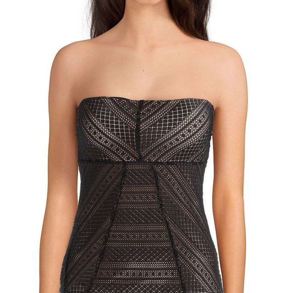 Alex Marie Swim Alex Marie Texture Mix Up Black Crochet Tankini